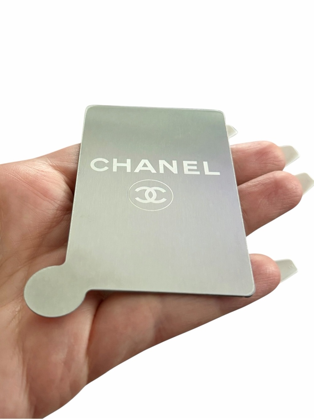 CHANEL Beauty VIP Gift Pink Card Holder Sleeve Silver Pocket Mirror With Box - Picture 8 of 11